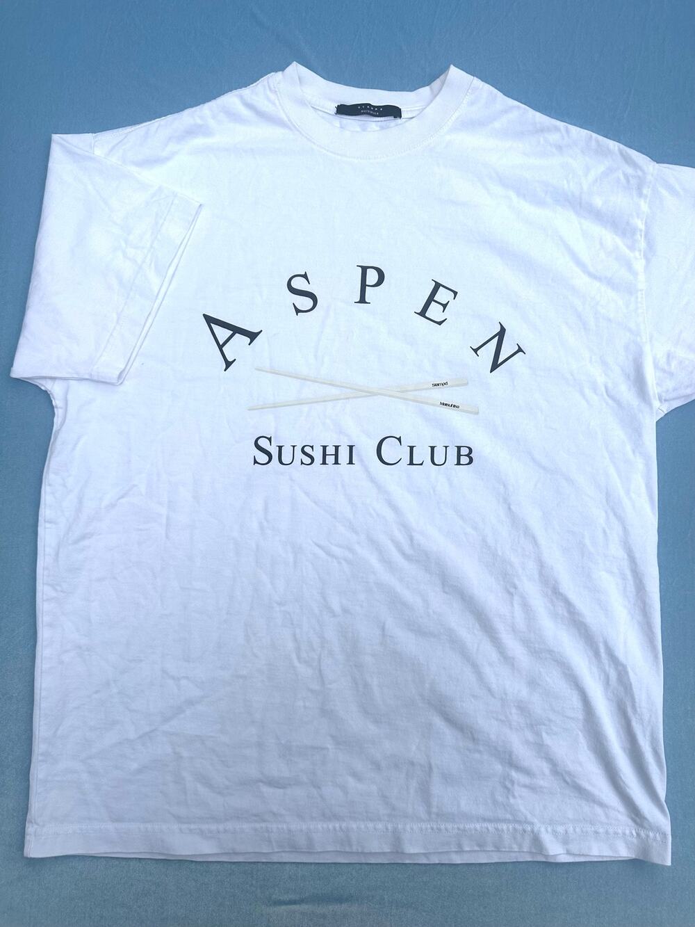 Stampd x Matsuhisa Aspen Sushi Club White Graphic T-Shirt Mens Size S